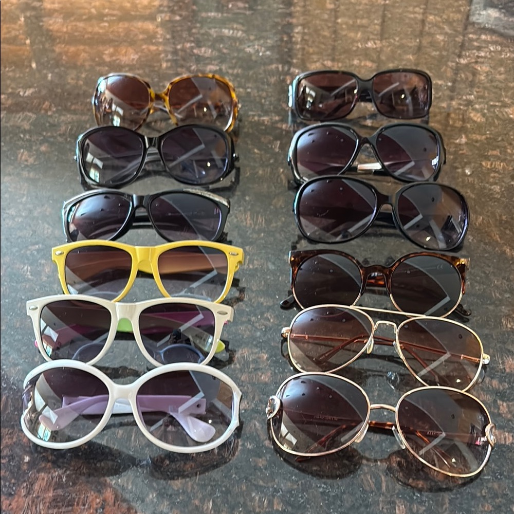 Elegant Women's Sunglasses Set - Black, Brown, Yellow, White
